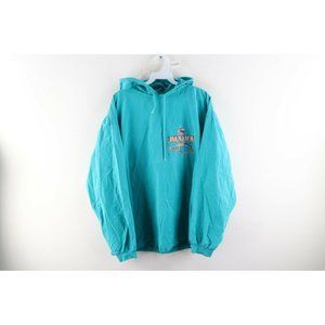 Vintage 80s Panama Jack L / XL Faded Spell Out Lightweight Hoodie Sweatshirt